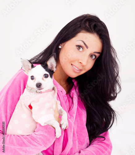woman with her dog