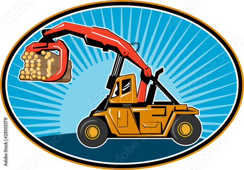 forklift truck hoist logging