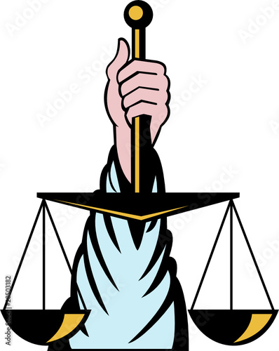 hand holding scales of justice