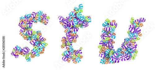 Sweet candy font S T U letters