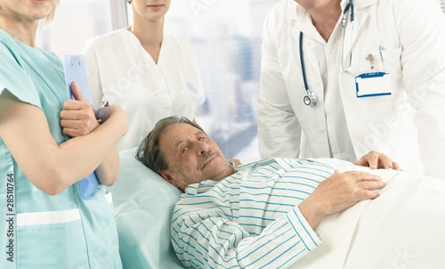 Elderly male patient in hospital