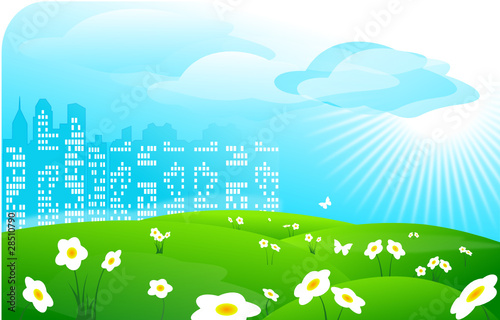 ville et campagne illustration