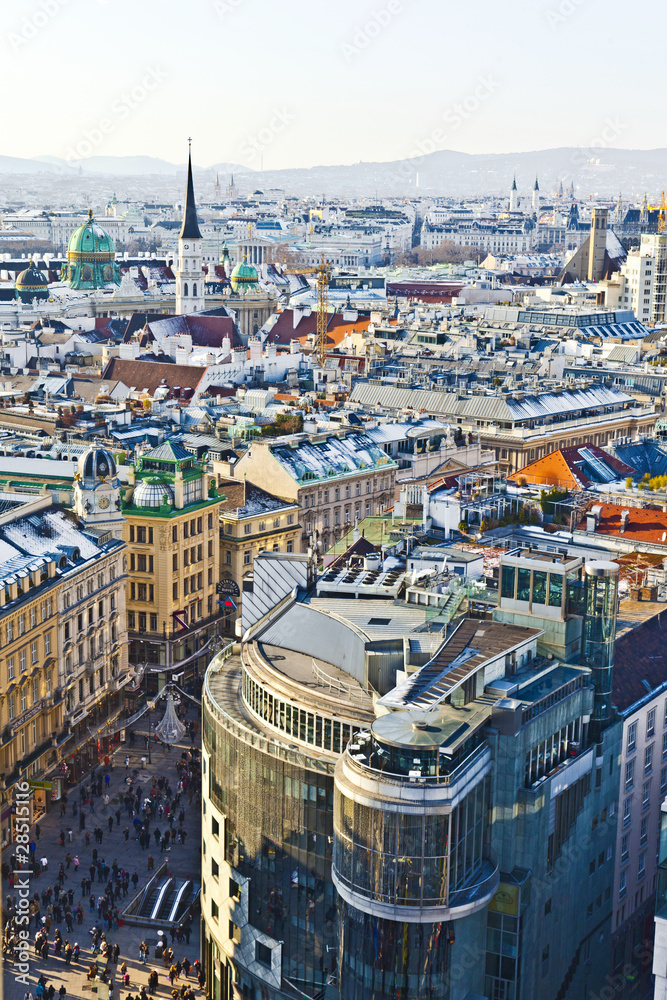 Fototapeta premium view over Vienna in snow