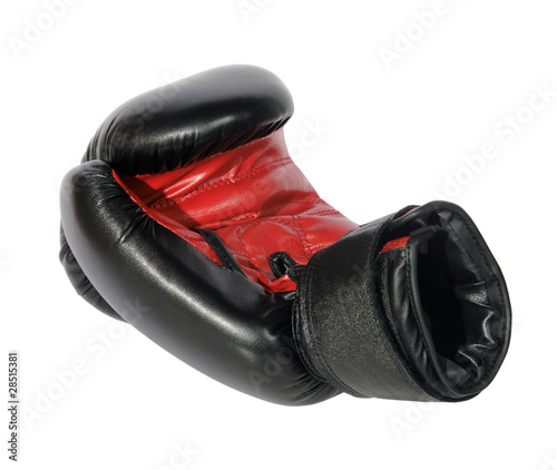 black boxing-glove on the white background. (isolated)