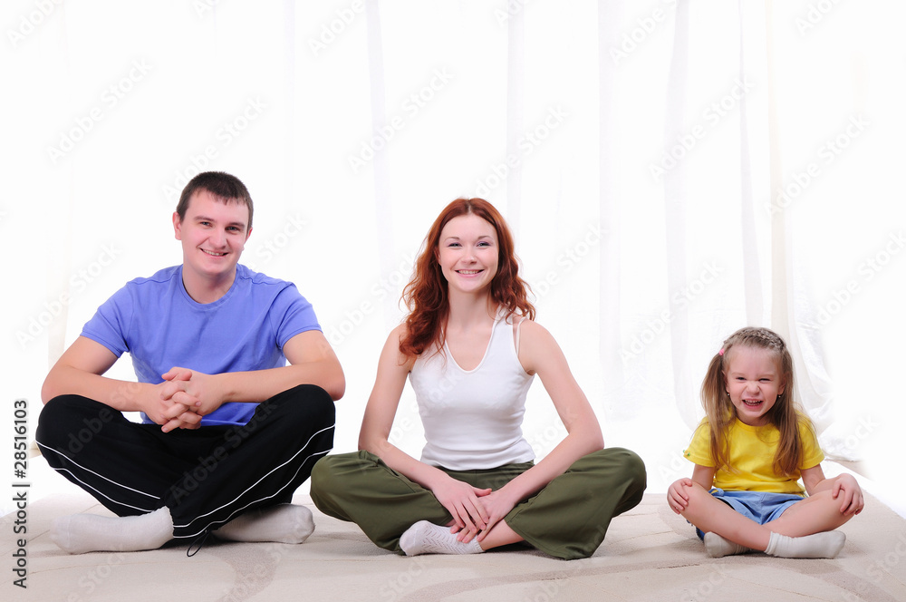 mother, a young father and young daughter mother, a young father and young daughter