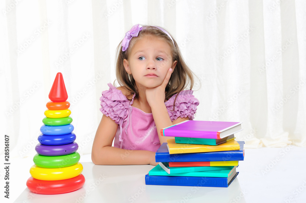 little girl is studying literature little girl is studying literature