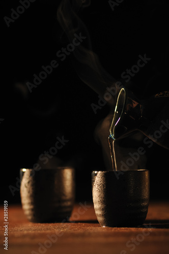 Hot Sake with steam.