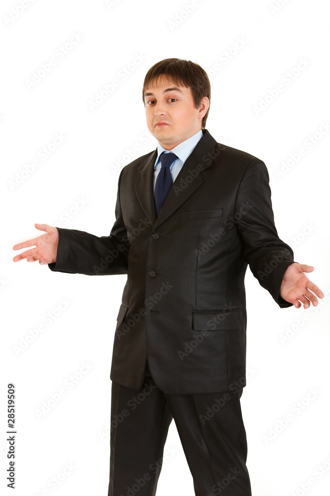 Young businessman with surprise expression on his face Young businessman with surprise expression on his face