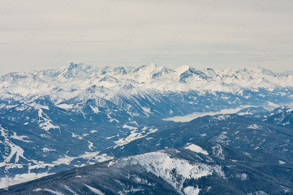 View from  observation deck on  Dachstein glacier. Austria