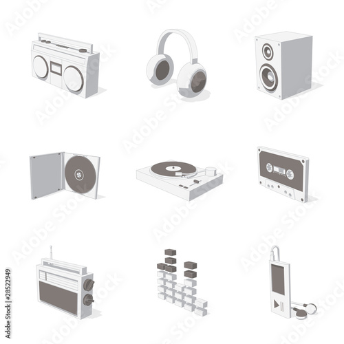 gray 3D icon set  07