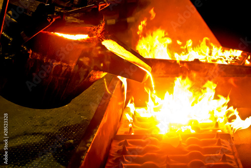 metal casting process in high temperature