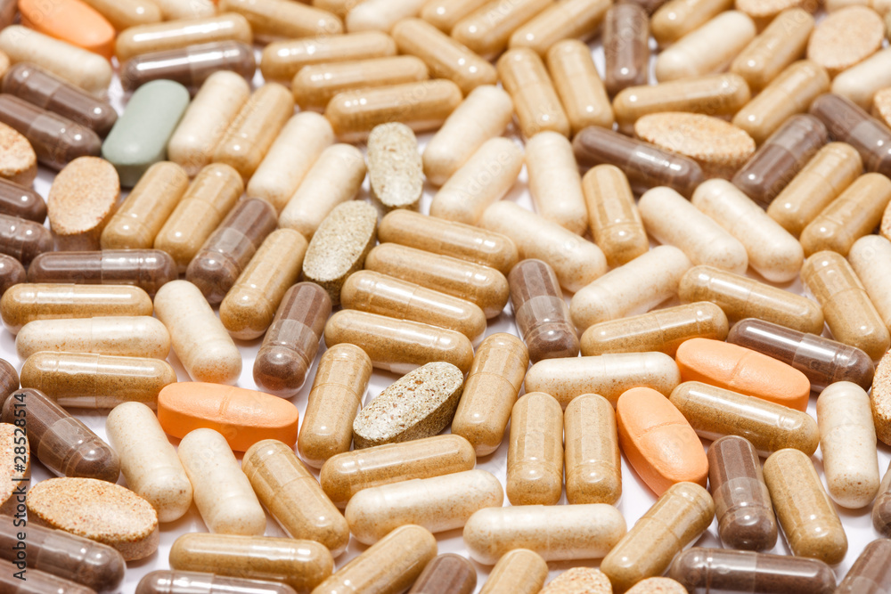Medicinal pills piled up a bunch Medicinal pills piled up a bunch
