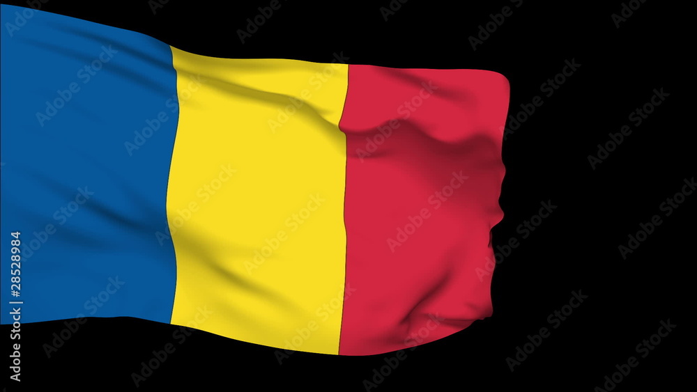 Chad flag slowly waving. Alpha included. Seamless loop. Chad flag slowly waving. Alpha included. Seamless loop.