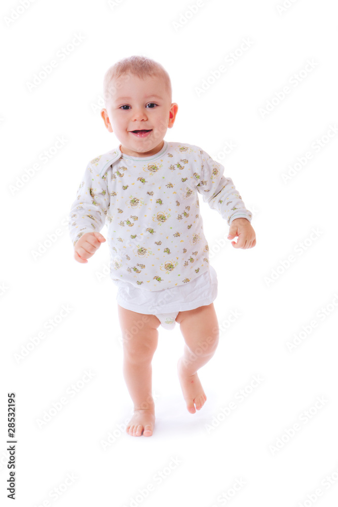 Funny happy baby isolated on white background Funny happy baby isolated on white background