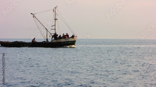 Wallpaper Mural Small fishing boats in the bay at sunset. Torontodigital.ca