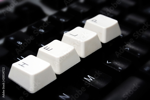 Black Keyboard, blurred, with white keys - HELP