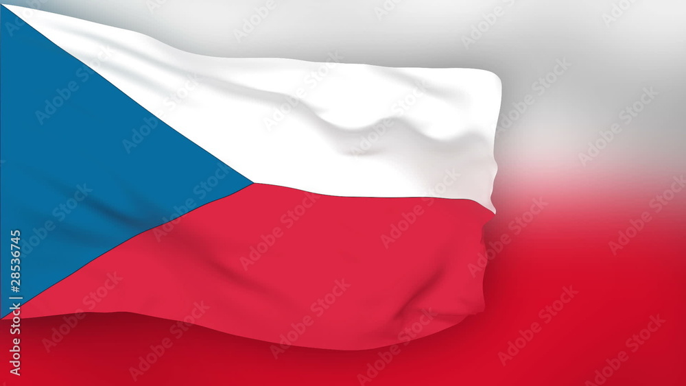 Czech Republic flag slowly waving. Blurred background. Czech Republic flag slowly waving. Blurred background.