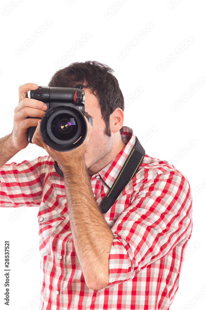 Young Man Photographer Taking Photos Young Man Photographer Taking Photos