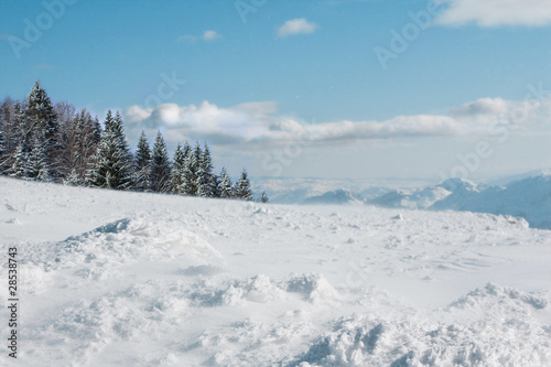winter landscape on Bjelasnica mountain in Bosnia