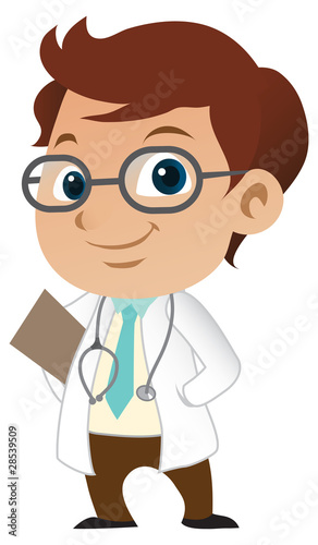 Cute little male doctor