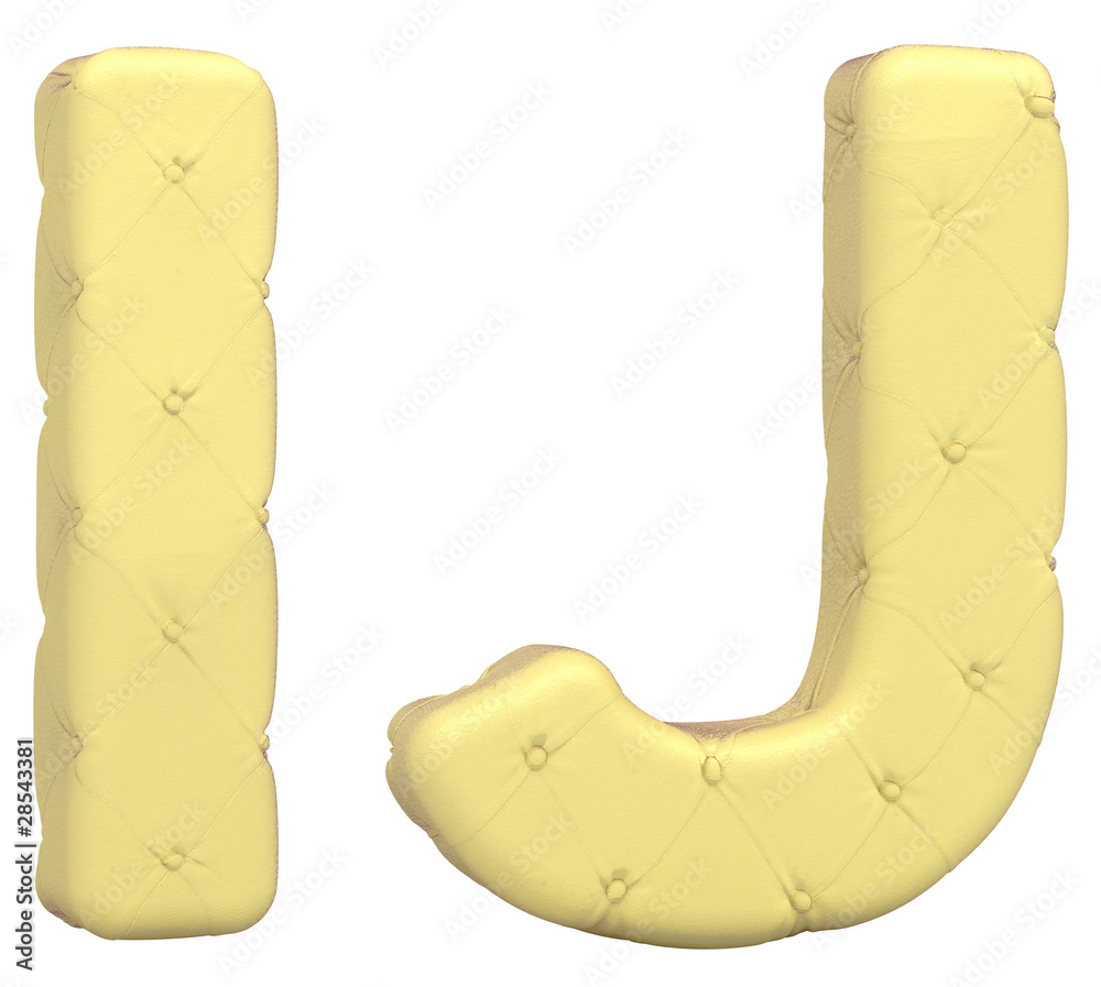 Luxury soft leather font I J letters Luxury soft leather font I J letters