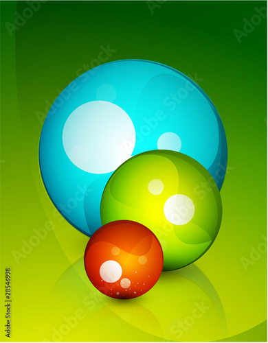 Glossy glass spheres