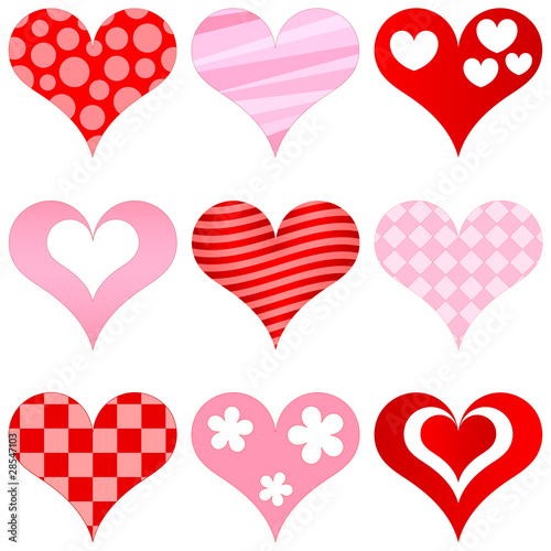 hearts set for wedding and valentine design