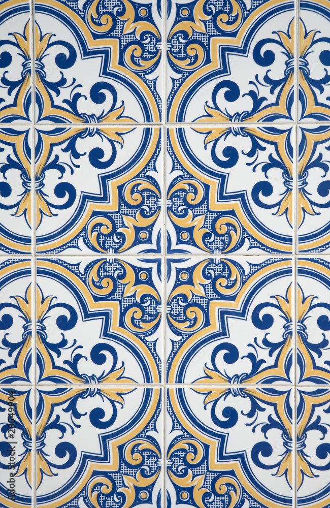Traditional Portuguese glazed tiles Traditional Portuguese glazed tiles