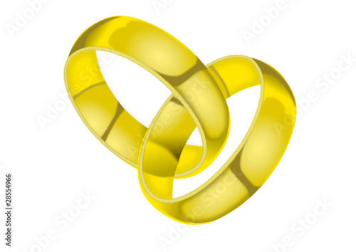 Gold ring on white background