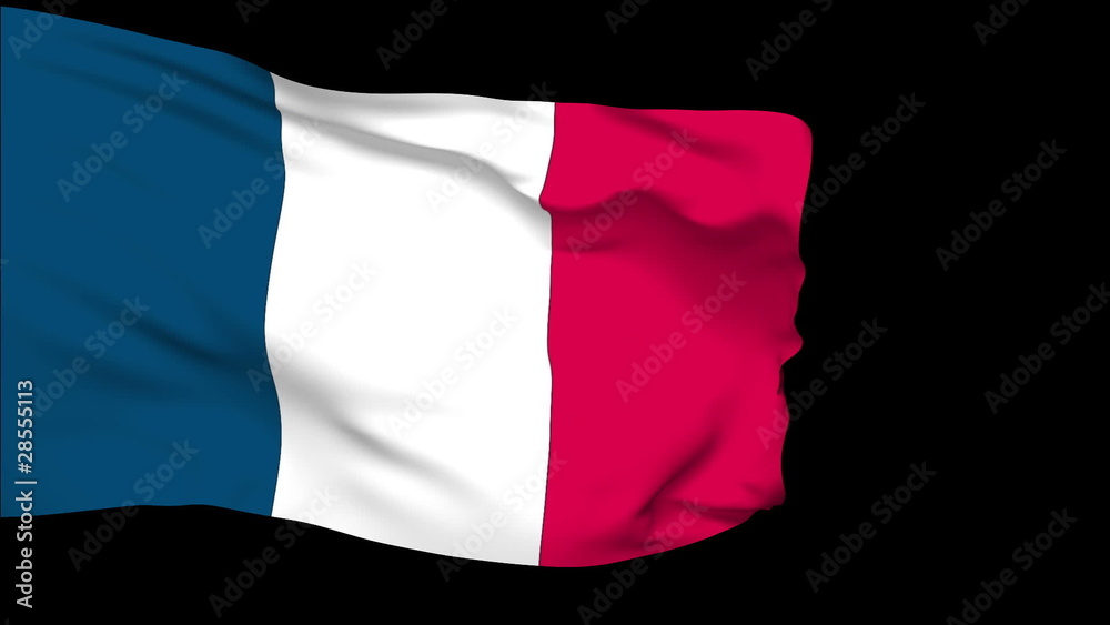 France flag slowly waving. Alpha included. Seamless loop. France flag slowly waving. Alpha included. Seamless loop.