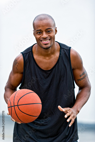 Happy basketball player