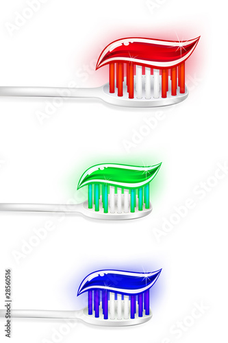 Toothbrushes with a squeeze of toothpaste