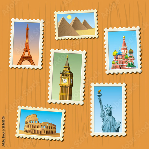 famous destinations stamps