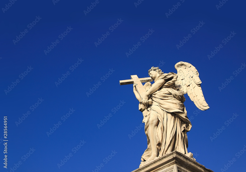 Angel under a blue sky copyspace