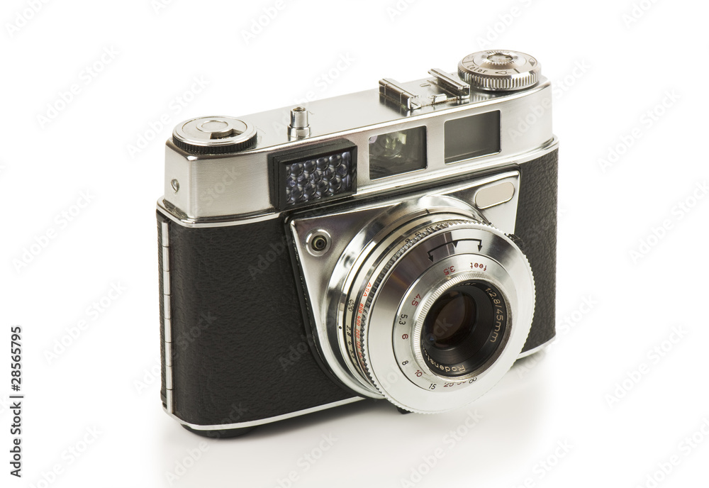 Vintage camera on a white background