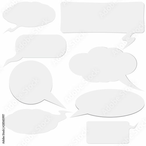Dialogue boxes on white background