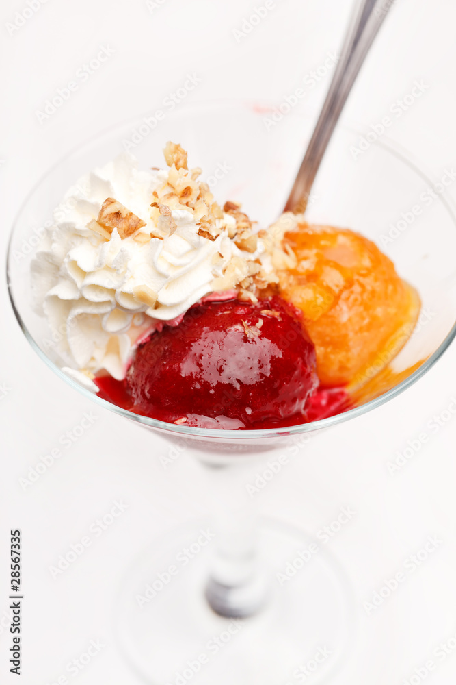 fruits sorbet with vanilla ice cream fruits sorbet with vanilla ice cream