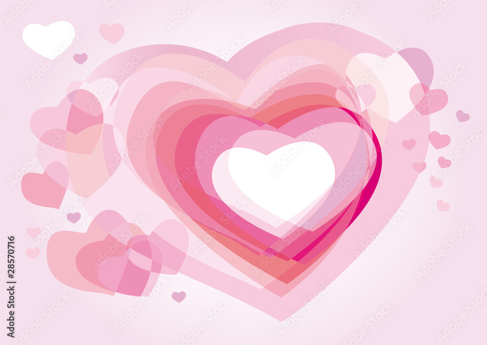 Pink background with hearts