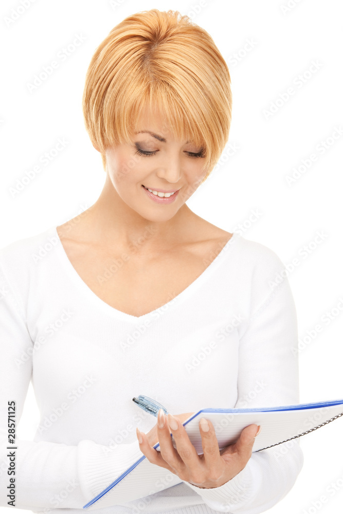 attractive businesswoman with notebook attractive businesswoman with notebook