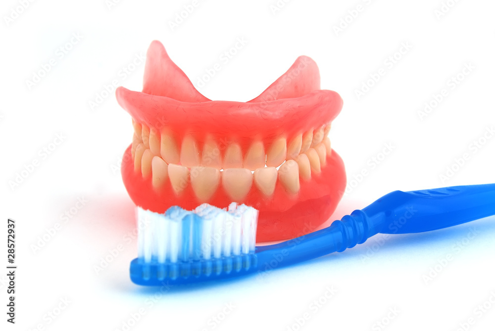 dentures and toothbrush dentures and toothbrush