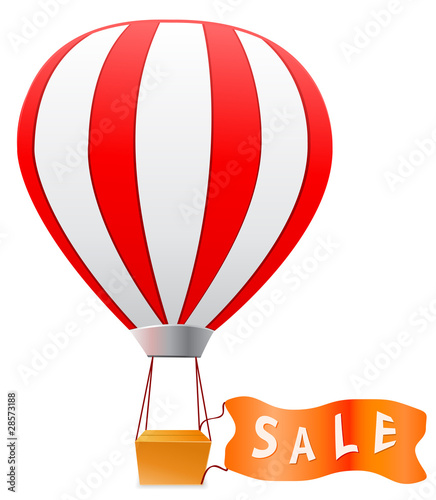 aerostat with sale banner.Vector illustration