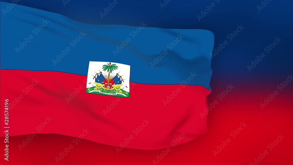Haiti flag slowly waving. Blurred background. Seamless loop. Haiti flag slowly waving. Blurred background. Seamless loop.