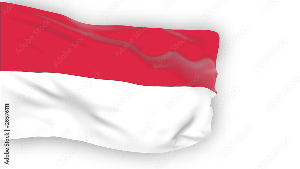 Indonesia flag slowly waving. White background. Seamless loop. Indonesia flag slowly waving. White background. Seamless loop.