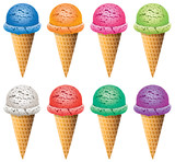 vector set of colorful icecream cones