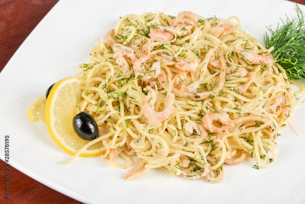 Pasta with shrimps