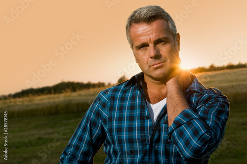 Satisfied mature man outdoor