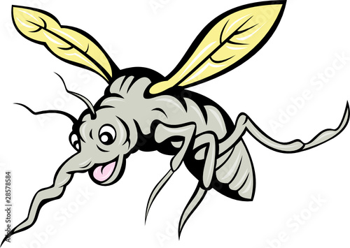 cartoon mosquito flying