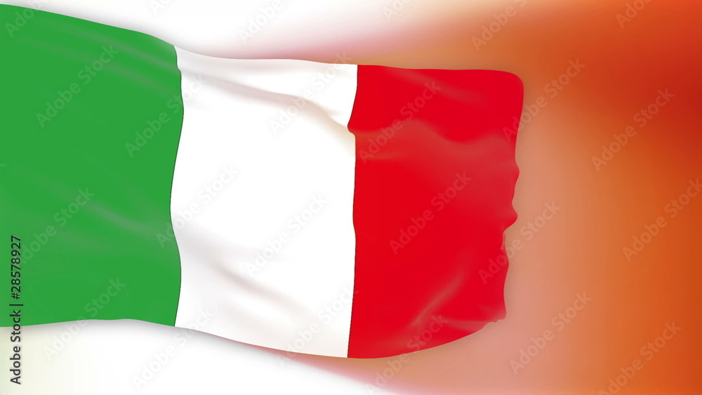 Italy flag slowly waving. Glow. Seamless loop. Italy flag slowly waving. Glow. Seamless loop.