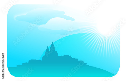 village et campagne illustration