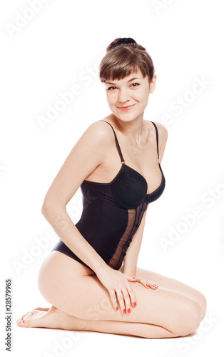 beautiful girl isolated on white